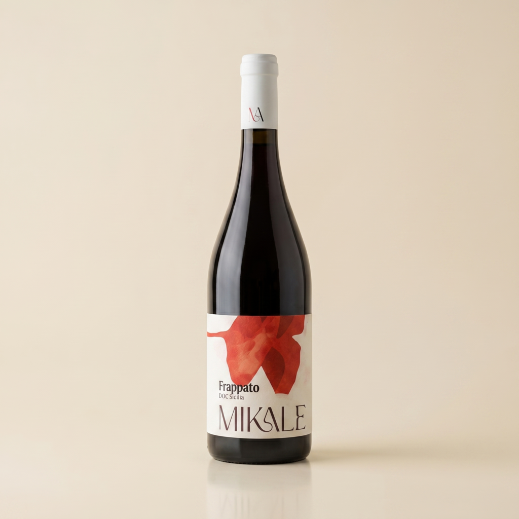 bottiglia di Frappato DOC 2024 di MIKALE vini, su sfondo neutro